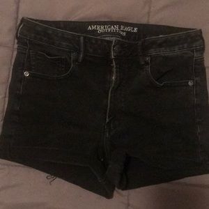 American eagle black super super stretch shorts